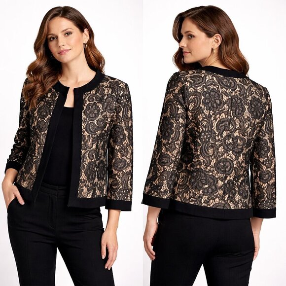 Boston Proper Jackets & Blazers - Boston Proper lace overlay elegant lined jacket - size L